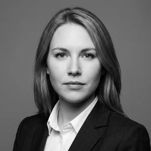 Studio black-and-white headshot generated by Proficity